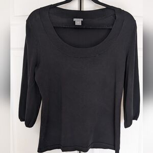 Ann Taylor Black 3/4 Sleeve Top